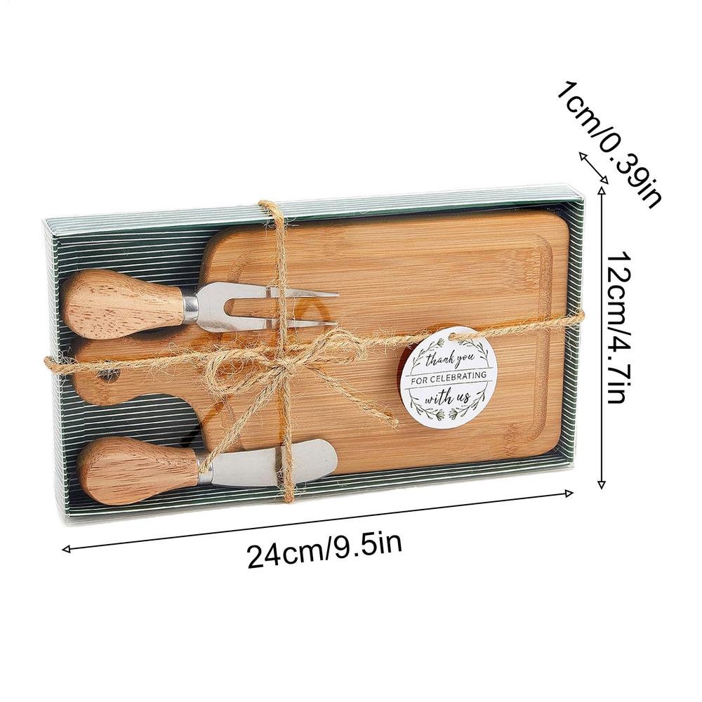 Charcuterie Board Cheese Servers Wooden Square Meat Tray with Cutlery and Thank You Label for Wedding Christmas Apartment Home