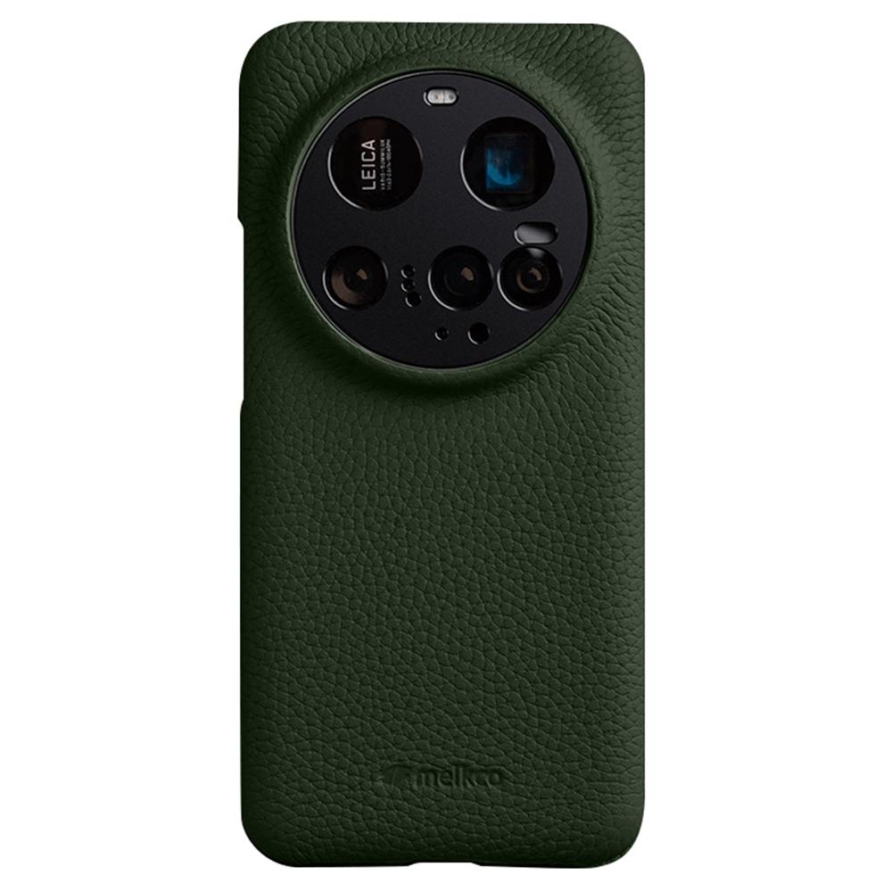 

For Xiaomi 15 Ultra Magnetic Case Genuine Cow Leather+PC Back Cover Green