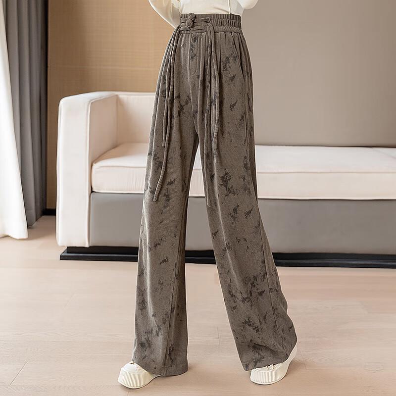 Women's New Chinese Style Draped High-Waist Wide-Leg Pants