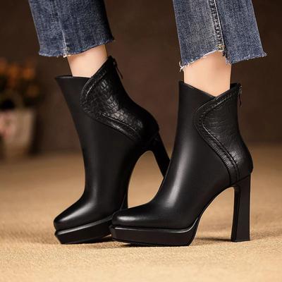 Mode High Heels Damen Stiefeletten Spitzschuhe Wintermode Chelsea Schuhe Damen 2024 Trend Schneestiefel Pumps Sexy Mujer Zapatos