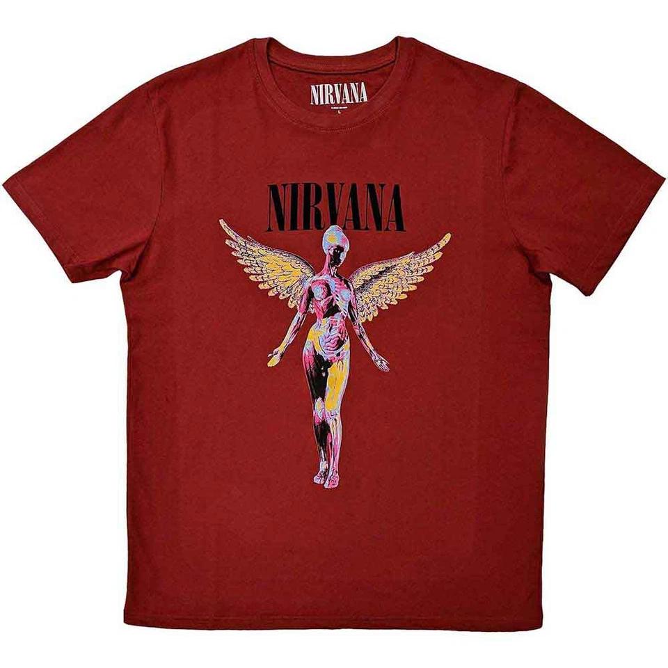 

100% cotton TOPS UNISEX TEES MENS WOMENS Nirvana In Utero RED tshirt Tee T-Shirt 3XL красный