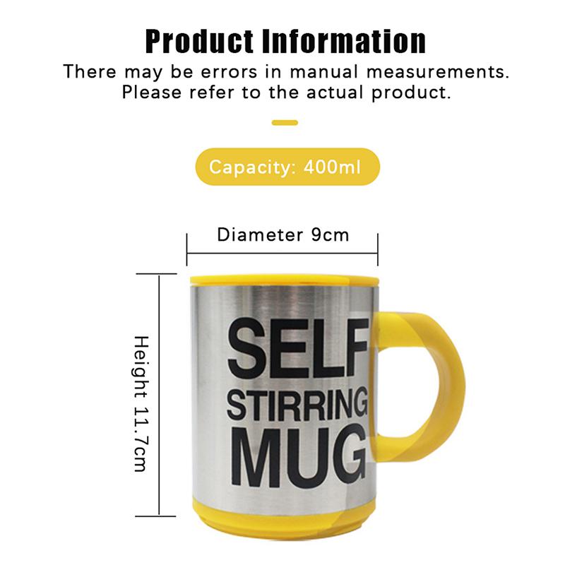 Mug 400Ml Electric Mixing Cup Lazy Automatic Self Stirring Coffee Milk Drink Mug Blender Stainless Steel With Lid Gift Box