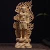 Solid Wood Carving Patron Saint Does Not Move Ming Wang Statue Chinese Buddhism Figures Home Living Room Office Feng Shui Statue