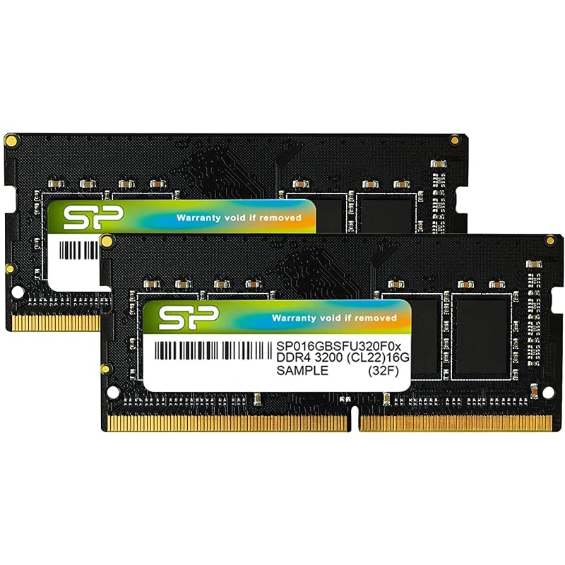 Silicon Power Notebook PC Memory DDR4-3200 (PC4-25600) 16GB x 2 (32GB) 260Pin 1.2V CL22 SP032GBSFU320F22