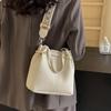 Korean High-End Versatile Bucket Bag, Spring/Summer 2026 Edition: Wide Strap Single Shoulder Crossbody Women's Handbag