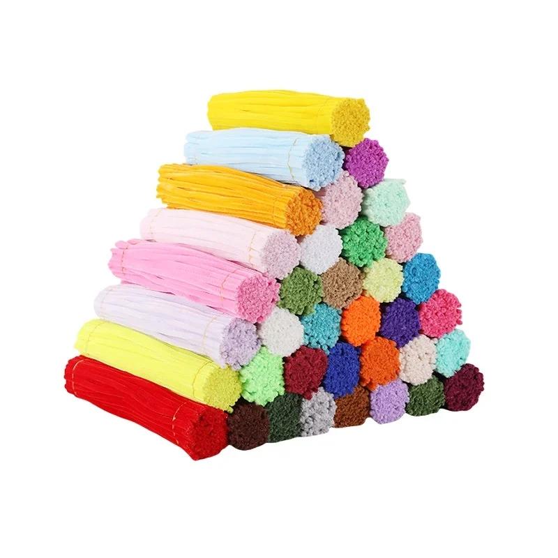 300PCS Colorful Chenille Stems DIY Wired Twist Stick Hair Strip Kids Handmade Educational Toys