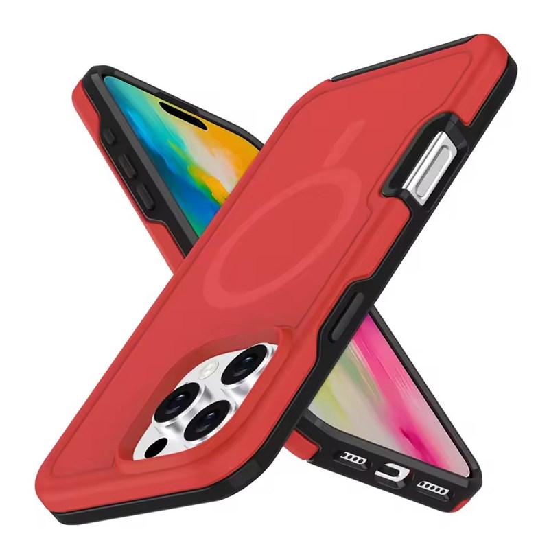 Dual Layer Protect Armour Phone Case for IPhone 16 15 14 13 12 11 Pro Max Plus Samsung S24 Ultra for Magsafe Magnetic Wireless Charge Shockproof Cover