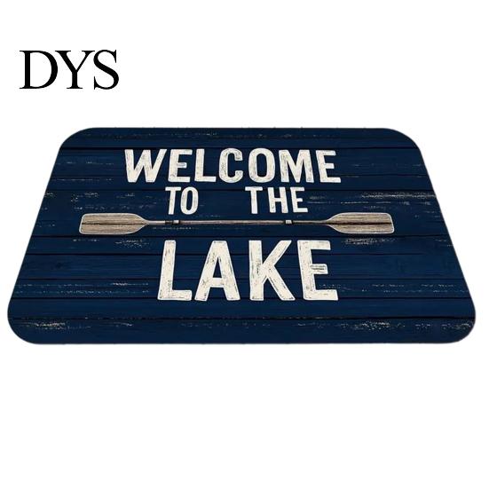 Waterproof Outdoor Patio Mats Beach House Entrance Rug, Starfish Shell Welcome Mat, Non-slip Coastal Indoor Utility Bathroom Door Mat for Front Decor