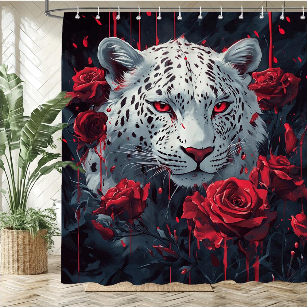 Roses, flowers, lions and leopards Shower Curtain Bath Curtain Animal Printed Bathroom Curtains for Home decoration Curtain