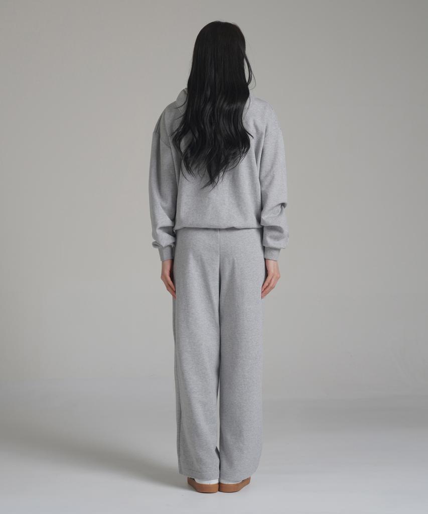 Noming One-Pleat Wide Sweatpants - Gray