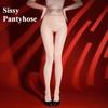 Herren Sissy Dessous Nahtlose Strümpfe Pferdeöl Glänzende Durchsichtige Strumpfhosen Spitze Hohe Taille Strumpfhosen Kugel Trennung Elastische Leggings