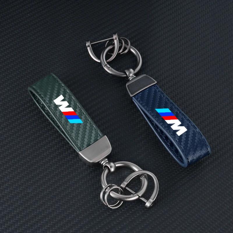 BAGI7 2026 Car Sticker Carbon Fiber Car Logo Key Chain Keyrings Ring Buckle Key Holder For BMW M Emblem E46 E36 E34 F10 E90 F30 E60 F3