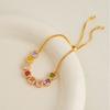 Multicolor Zircon Halo Bracelet Exquisite Colorful Stackable Bracelet  Romance Style