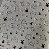 Cat Nail Stickers - Cute Cartoon Cat Paw & Heart Designs, Self-Adhesive Plastic Nail Art Decals for Hands & Feet, Y2K Kawaii Anime Style Semi