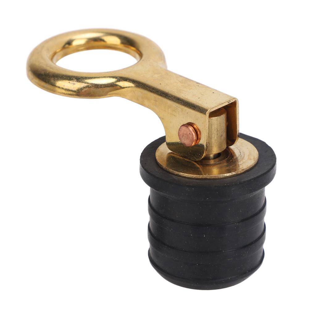 Snap Handle Drain Plug Rubber Brass Twist Design Long Lasting Marine Drain Plug for Boat Yacht Livewell