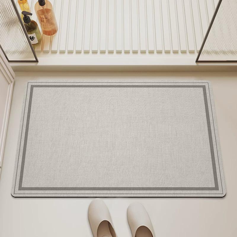 Bathroom Floor Mat, Water Absorbent and Anti Slip Soft Diatomaceous Earth Floor Mat, Toilet Foot Mat