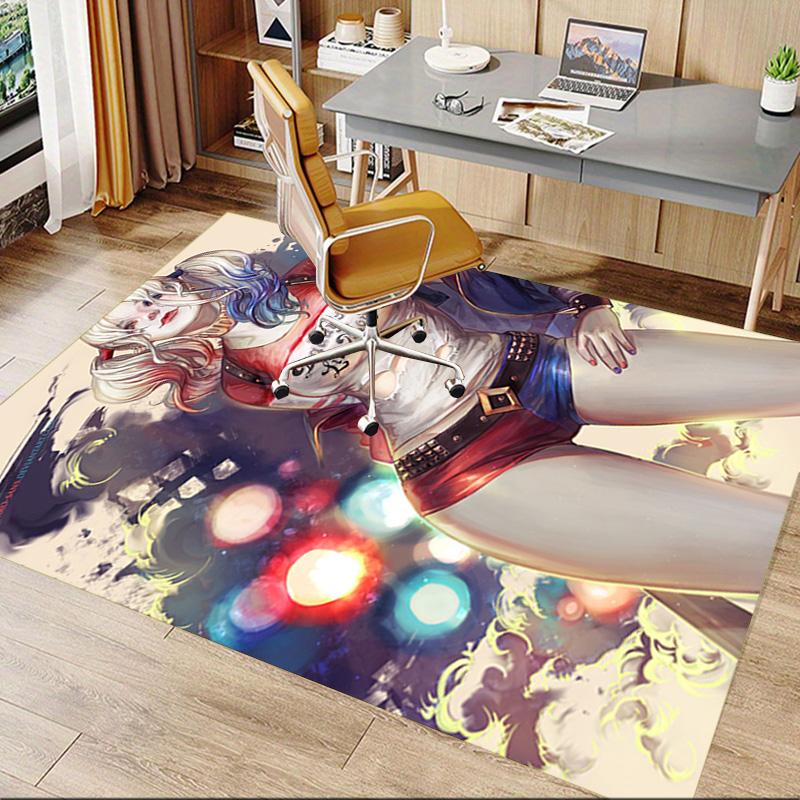 1pc Harley Quinns Wild Ride Carpet for Playroom Bedroom Living Room Sofa Home Decor,kids Game Area Rug Non-slip Floor Mat Y826170
