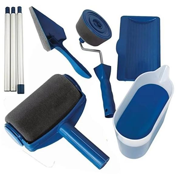 Wall Decorate Telescopic Cleaning Tool Painting Roller Brush Set House Paint Roller Runner Pro Tool Set Telescopic Cleaning Tool синий