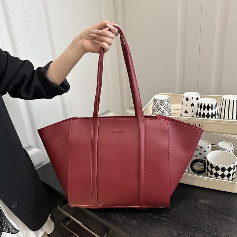 Minimalist Tote Bag Set Letter Printed PU Zipper Closure Shoulder Bag For Women Shopping and Daily Use