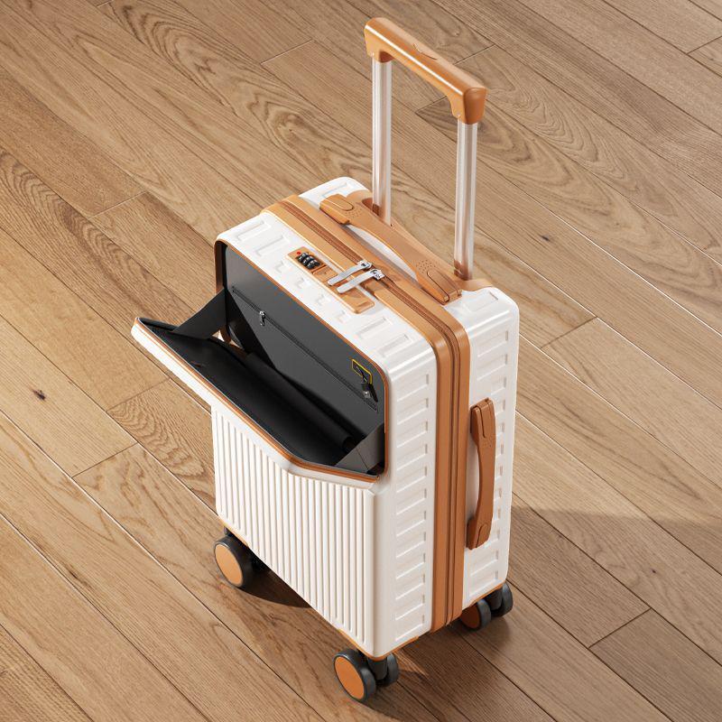 Multifunctional Student Trolley Suitcase with Front-Opening and Combination Lock, Large Capacity