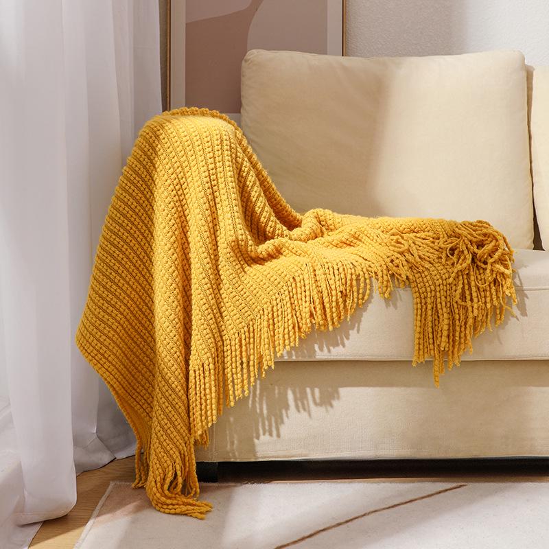 Bohemian Knitted Sofa and Office Nap Blanket for Air Conditioning and Bed End Use