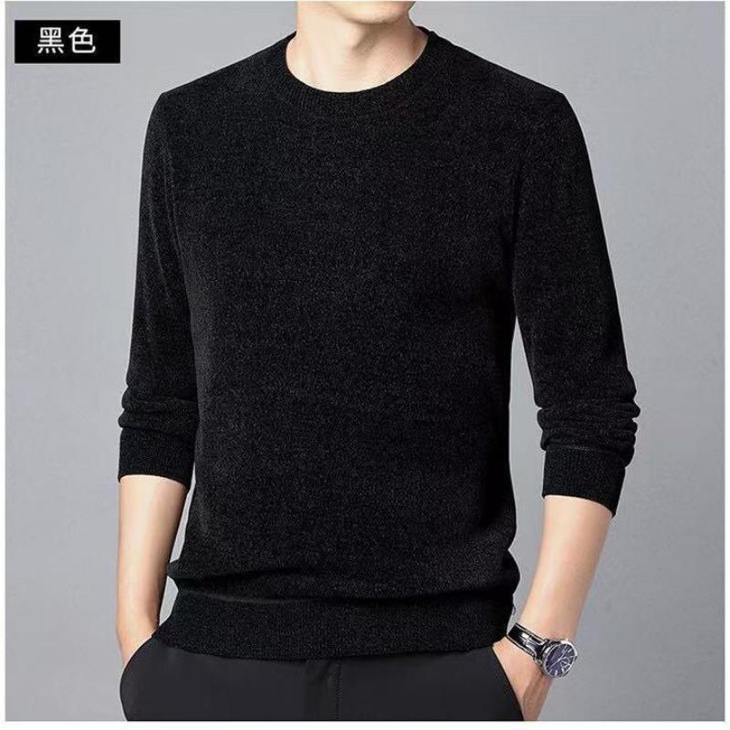 New Casual Thickened Bottoming Round Neck Knitted Ultra-thick Warm Winter Sweater Middle-aged Young People