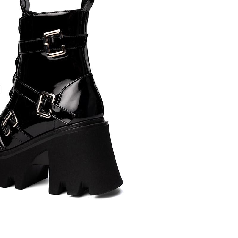 Women's High-heeled Short Boots Autumn and Winter New Waterproof Table Thick-heeled Large-size Thick-soled Roman Boots