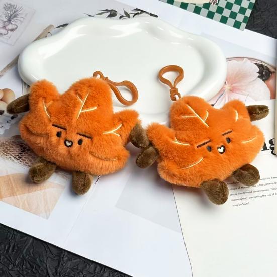 Porte-clés Peluche Feuille d'Érable Yousheng Jouet Peluche Feuilles Dessin Animé Anime Charme Sac à Dos Accessoire Mignon Thème Automne