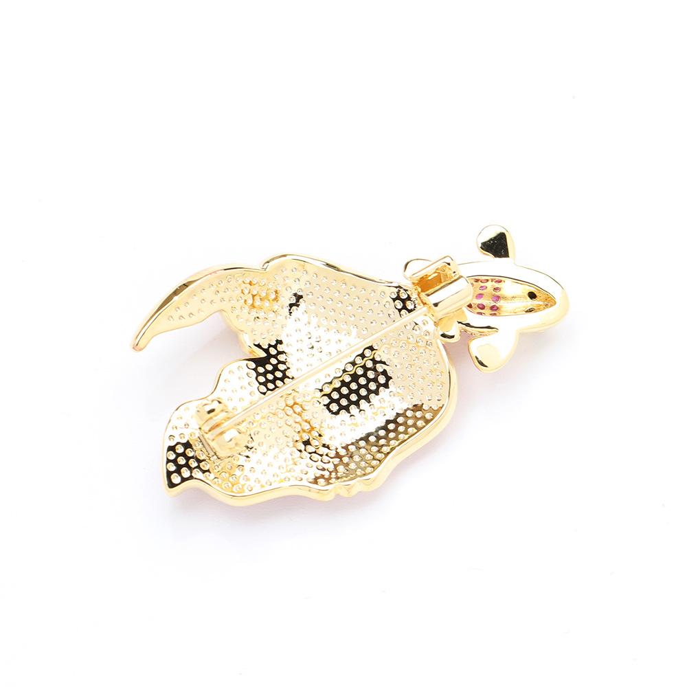 Chinese Classic Red Oil Drop Diamond Koi Brooch Exquisite Niche Versatile Marine Life Goldfish Pin Women's