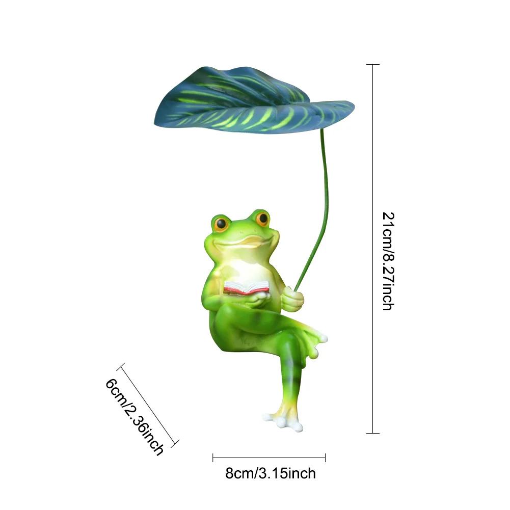 Resin Hanging Frog Figurine Planter Pot Decorations Funny Drinking Frog Statue Flower Pot Edge Animal Ornament Garden Decors