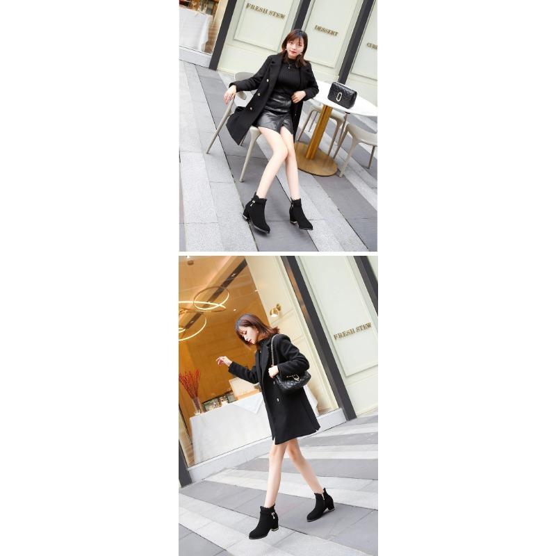 New Autumn Fashion Boots Women Fur Winter Warm Pointed Ankle Boots Sexy High Heel Rhinestone Decoration Zipper Women Boots