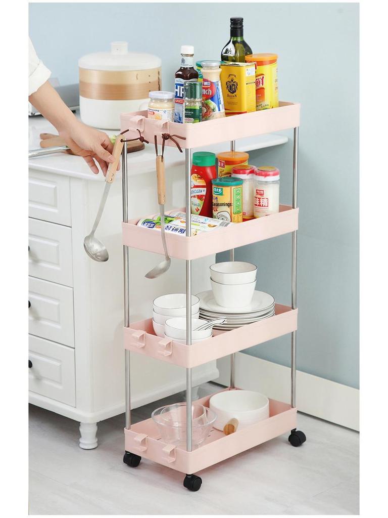 Bathroom & Kitchen Multi-layer Floor-standing Storage Trolley Shelf