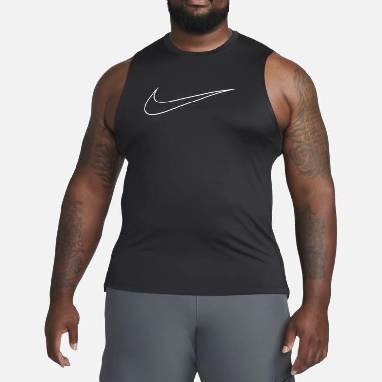 Nike Pro Dri-FIT Logo Print Breathable Round Neck Tank Top Men Tops Black DD1977-010