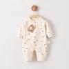 Cotton Baby Romper Long Sleeve Lap Shoulder Design Cross Front Ties Soft Comfortable Newborn Clothes Class A Safety