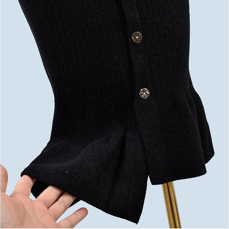 Knitting Skirt Versatile Women's Fall and Winter High Waist Slim Looking Mid Length Long Length Asymmetrical Office Lady Sheath Skirt