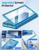 For Samsung Galaxy Z Fold 7 Case with Card Holder RFID Blocking,Built In Slide Lens Cover&Hinge Protection&Screen Protector,Wallet Case-Light Blue