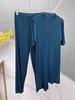 Qian Yue Qing Yan 2026 Pleated Solid Color Fashion Slim Fit Commute Top and Pants Set