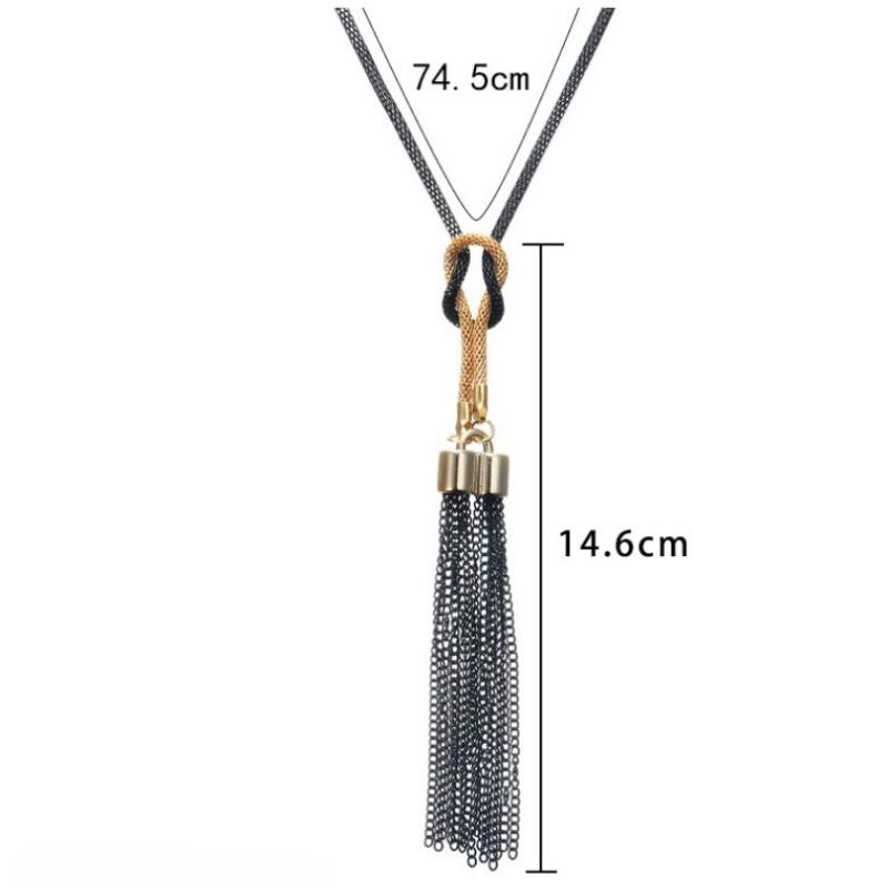 Sweater Coat Necklace Pendant, Tassel Sweater Chain, Fashionable and Versatile Tassel Long Necklace for Women
