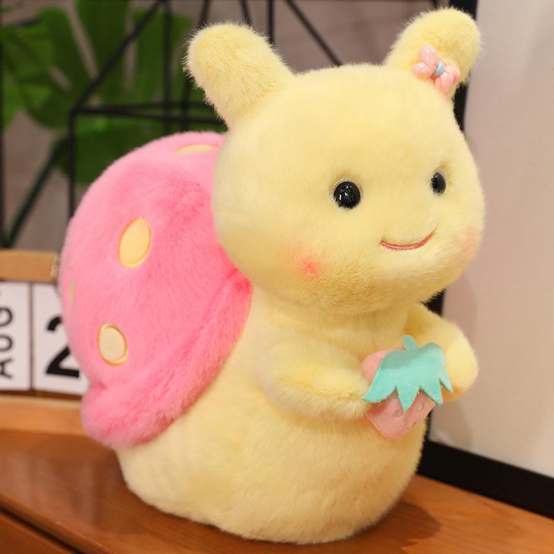 Cute Strawberry Snail Doll Plush Toy Little Snail Doll Children Soothe Rag Doll Girl Birthday Gift