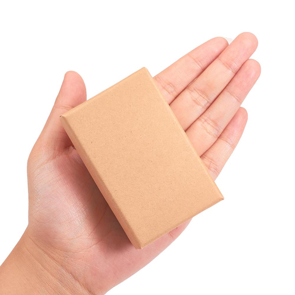 24pcs Cardboard Jewelry Set Box for Ring Necklace Rectangle Tan 8x5x2.5cm