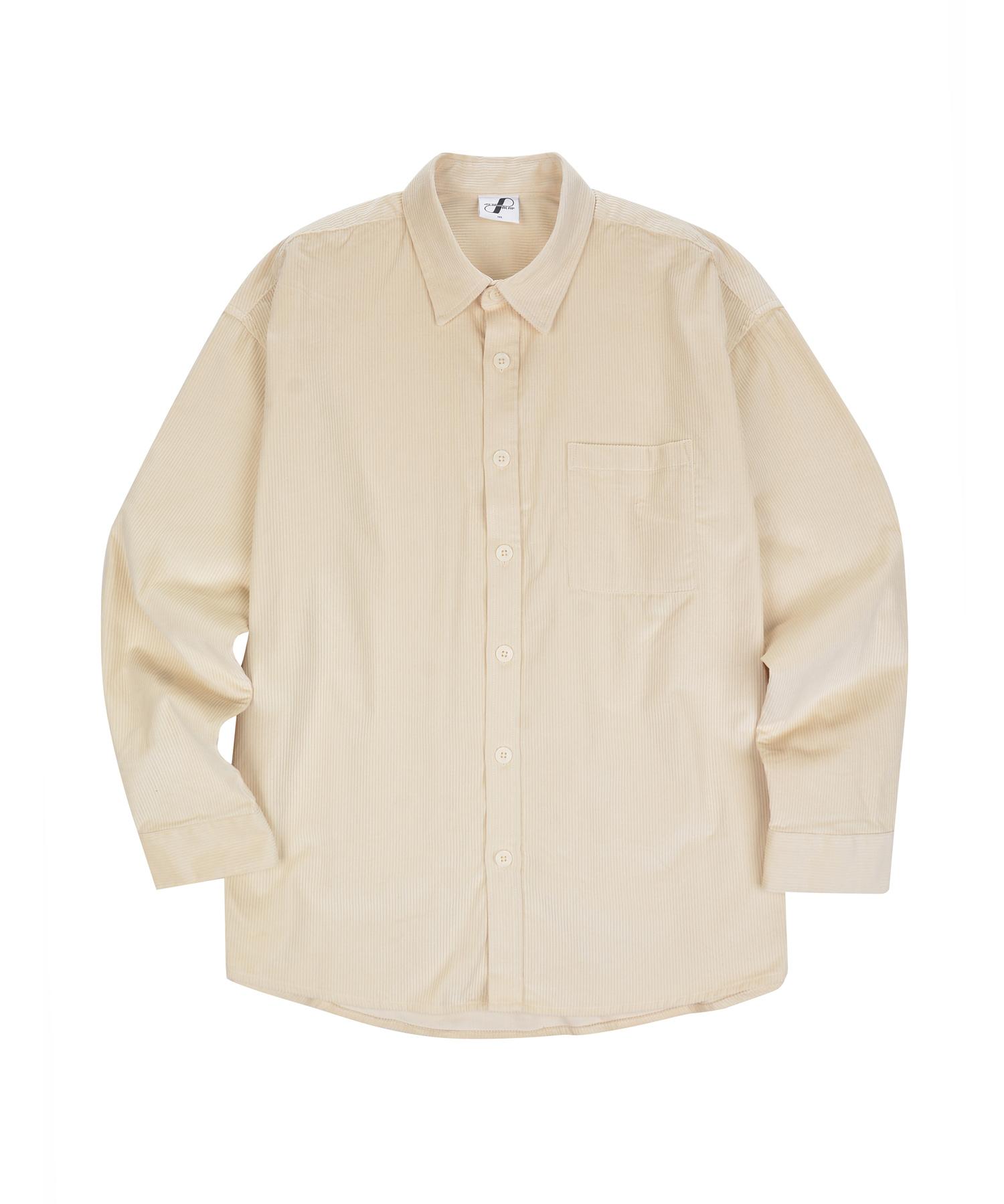 Pal Lab Unisex Oversized One-Pocket Heavy Corduroy Shirt_Pl24F9Sh033_Iv Reference/95