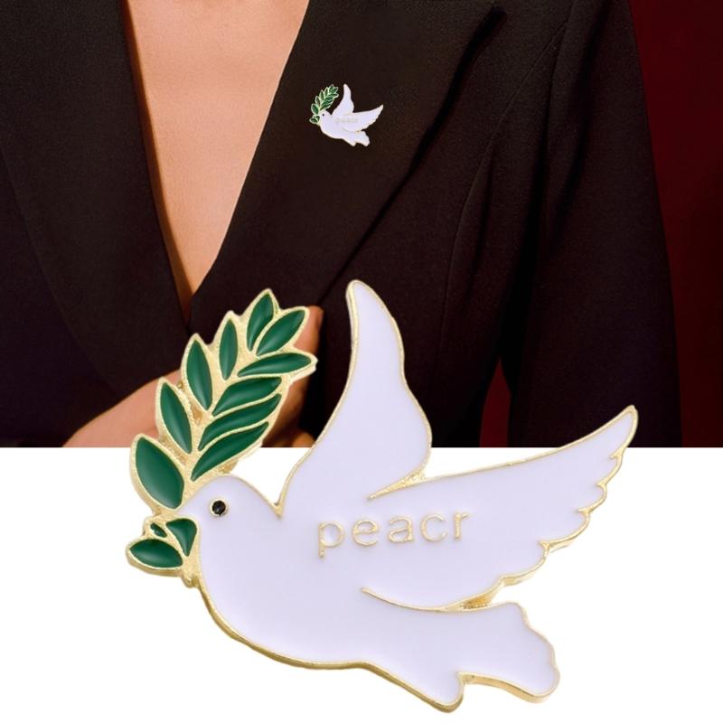 Elegant Peace Doves Brooch Symbolizing Harmonies and Friendship Alloy Texture Stylish Lapel Pin for Various Occasions