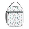 Cute Penguin And Ice Snow Pattern Insulated Lunch Bag for Women Children Leakproof Food Boxes Thermal Lunch Box Tote