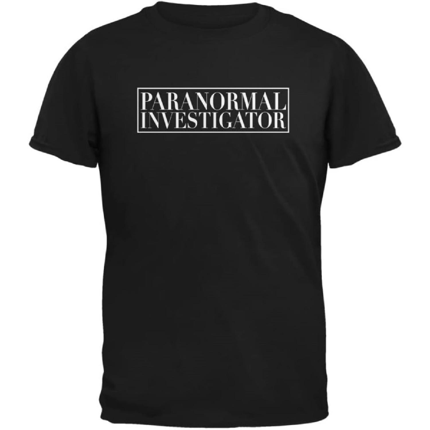 Halloween Paranormal Investigator Black Adult T-Shirt S