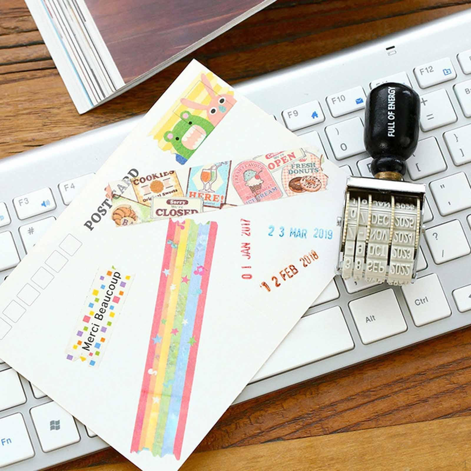 

Компактный роликовый штамп для даты с прочной печатью для DIY крафт-проектов Black Handle