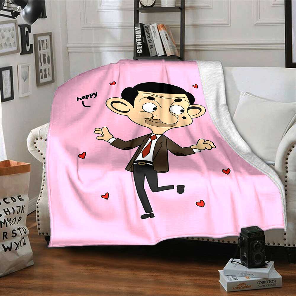 Mr Bean'S Cartoon Adventure Lightweight Blanket Comfortable Suitable for Sofa Couch Office Bed Picnics Four Seasons Universal Lovers Gift Y16