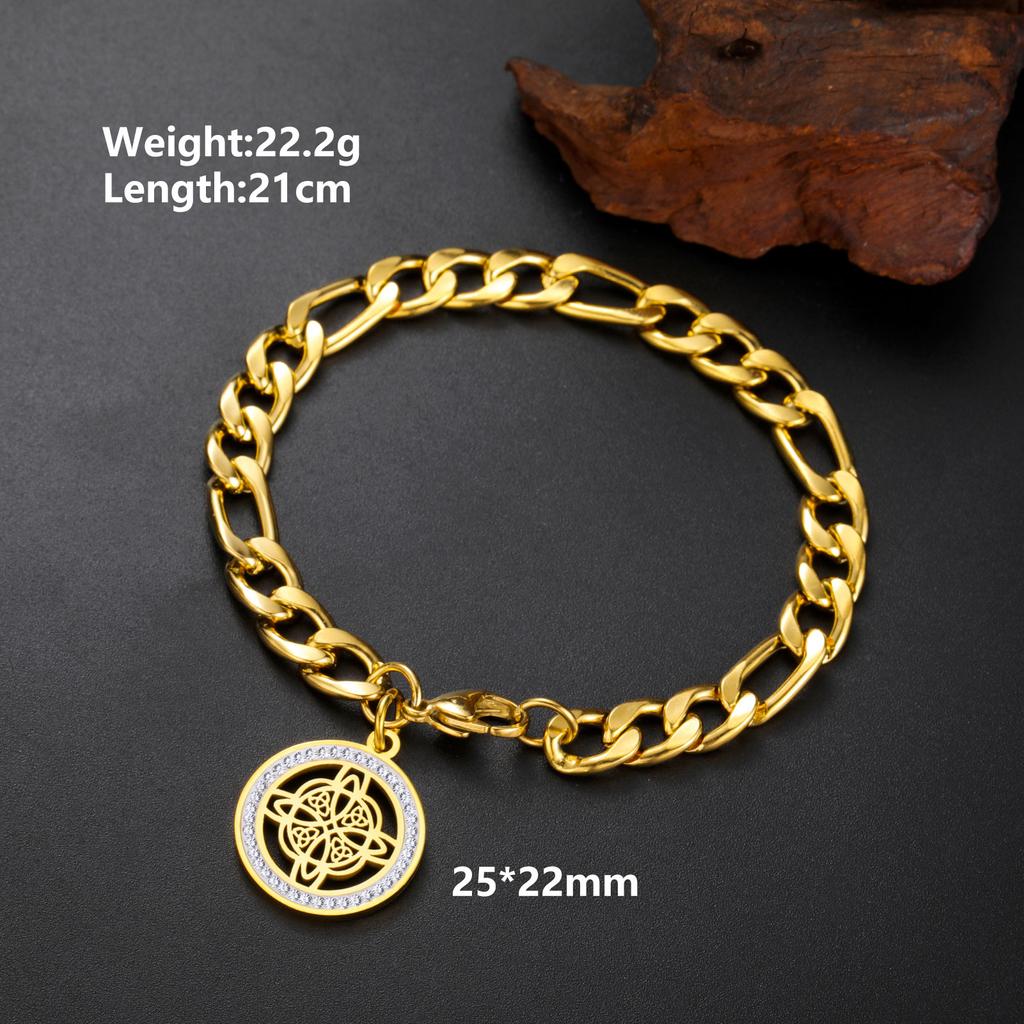 Lucktune Witch Knot Bracelets Stainless Steel Men Women's Hand Bracelets Lucky Celtics Magic Knot Figaro Chain Jewelry Gift