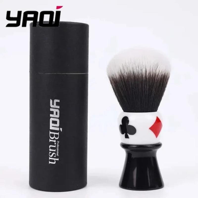 YAQI Casino Clubs 26mm Pelo Sintetico Manico in Resina Nodo Husky Pennello da Barba Umida per Uomo