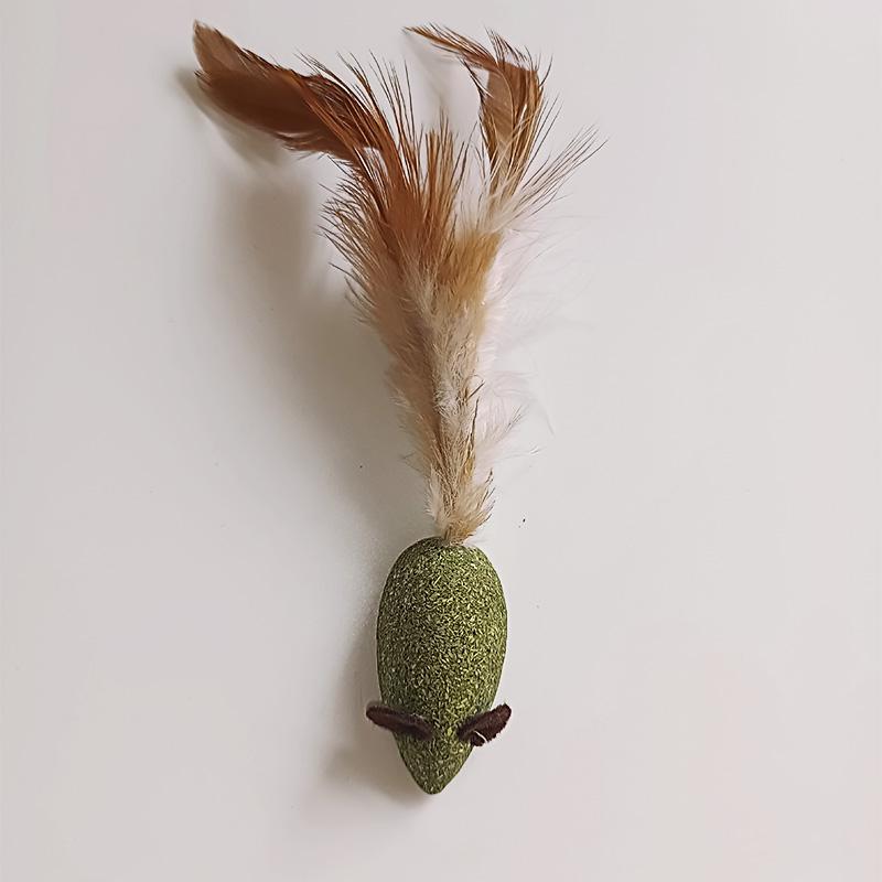 

Mouse Cat Toys Catnip Feather Ball Self Cleaning Teeth Interactive Home Chasing Game Toy Products Cat Mint Ball Training Toys