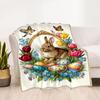 Springtime Bunny Garden Blanket,Suitable for sofas, offices, travel, living rooms, Gifts to relatives and friends, Blanket,Suitable for all seasons.